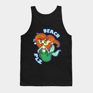 Retro Kawaii Anime Mermaid 'Beach Plz' Tank Top